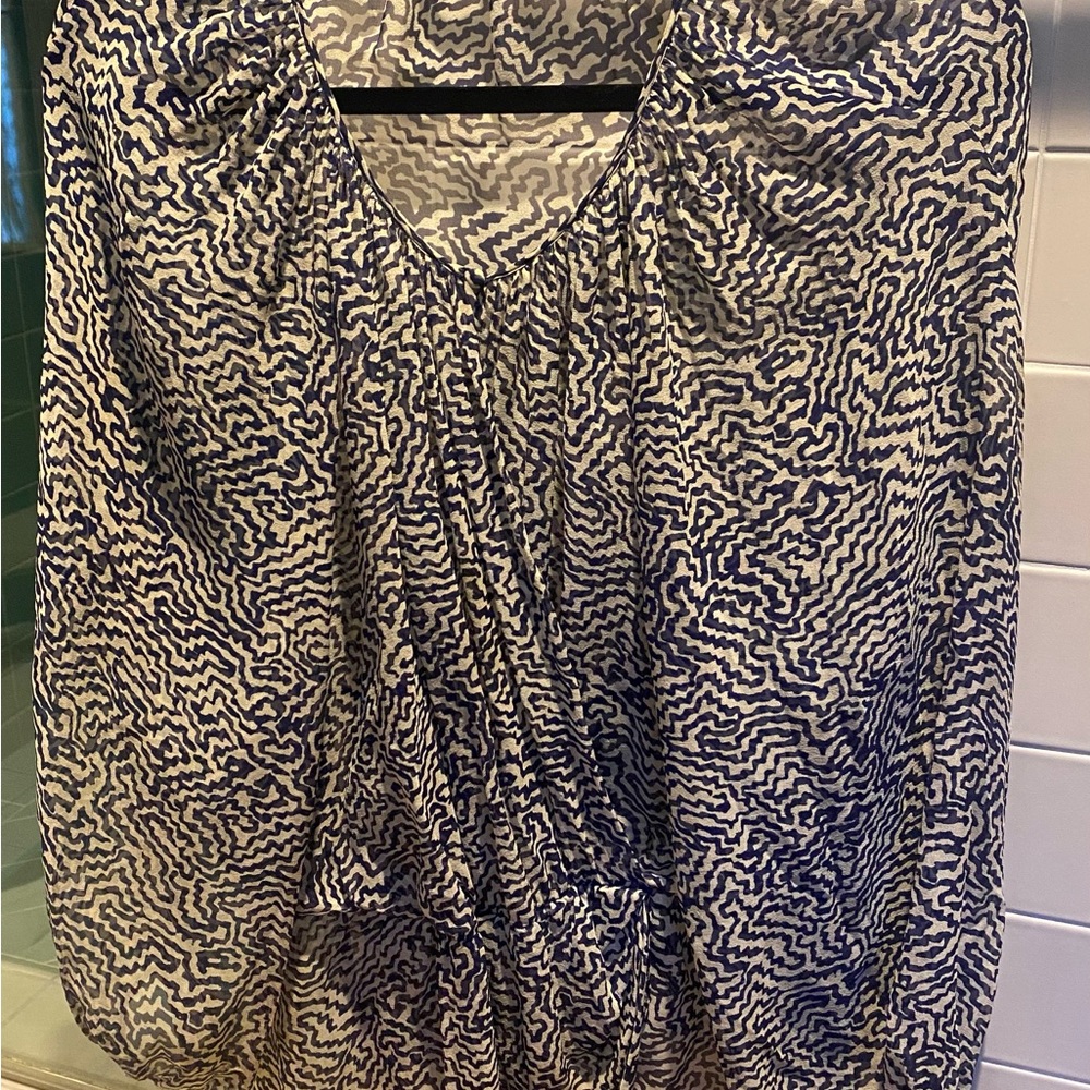 Elizabeth and James Navy and White Blouse (pre-owned)